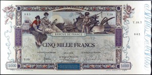5000 francs type 1918 “Flameng”’ 23-1-1918.