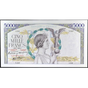 5000 francs Victoire 1939 type “Impression à plat” 20-7-1939.