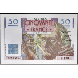 50 francs 1947 type Le Verrier 7-6-1951.