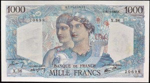 1000 francs type 1945 “Minerve et Hercule” 31-5-1945.