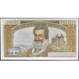 50 nových přetisků na 5000 francích typu 1957 Henri IV 5-3-1959.