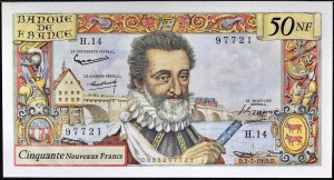 50 nouveaux francs type 1959 “Henri IV” 2-7-1959.