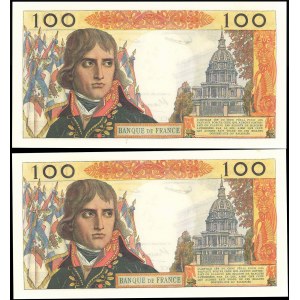 Lot (2) - 100 nouveaux francs type “Bonaparte” 5-3-1959.