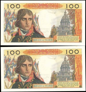 Lot (2) - 100 new francs type 