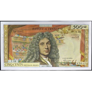 500 nouveaux francs type 1959 ”Molière” 2-1-1964.