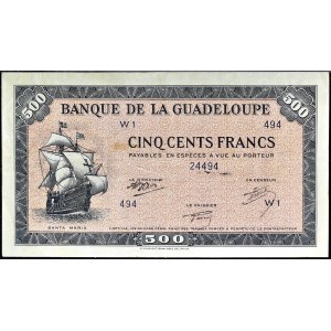 500 francs petit format type “impression US” ND (1942).