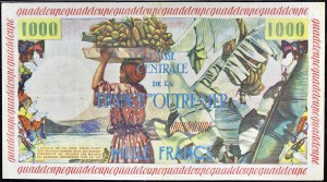 10 nouveaux francs surchargé sur 1000 francs type “Pêcheur” ND (1960).