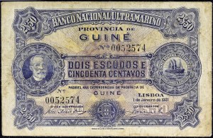 2,50 - 2 1/2 escudos 1. ledna 1921.