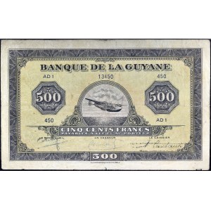 500 francs US printing seaplane type - first ND signature (1942).