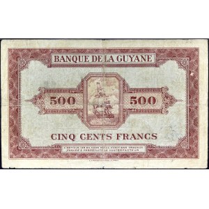 500 franků americký tisk hydroplán - první signatura ND (1942).