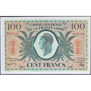 100 franků typu Caisse centrale de la France Libre Impression GB 1941.