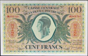 100 Franken Typ Caisse centrale de la France d'Outre-Mer 