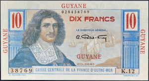 10 francs Colbert type “Guyane” ND (1946).