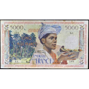 5000 francs type Jeune antillaise ND (1960).