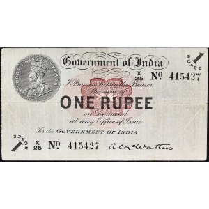 1 rupia tipo Amministrazione britannica 1917.