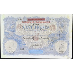 100 franków typu SPECIMEN 27-12-1892.