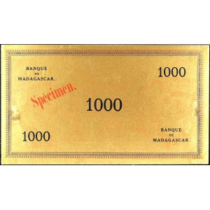 1000 francs type SPECIMEN December 15, 1941.