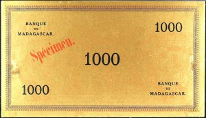1000 francs type SPECIMEN December 15, 1941.