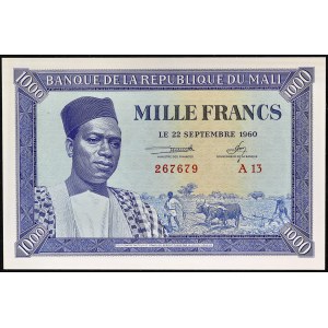 1000 frankov 22. septembra 1960.