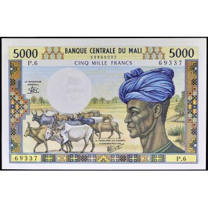 5000 franków ND (1984).