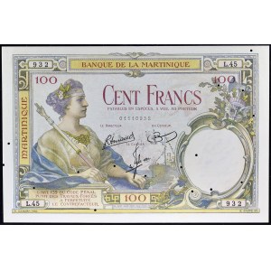 100 frankov typ Femme au sceptre ND (1945).