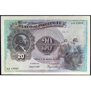 20 escudos 9 sierpnia 1920 r.