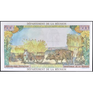 10 franchi nuovi sovrastampati su 500 franchi tipo Pointe à Pitre ND (1971).