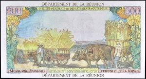 10 nových franků s přetiskem na 500 francích typu 