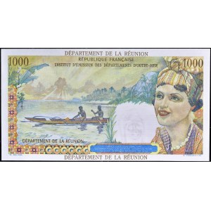 20 neue Franken überdruckt auf 1000 Franken Typ Union française ND (1971).