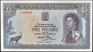5 pounds type “portrait reine Elisabeth II” 1966.