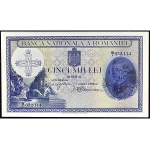 5000 lei avec portrait “Roi Carol II” 6 septembre 1940.