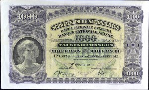 1000 franken 4 dicembre 1942.