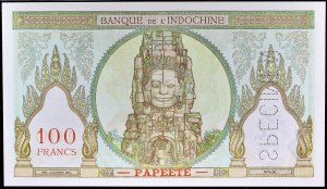 100 francs SPECIMEN type “Papeete” ND (1952).