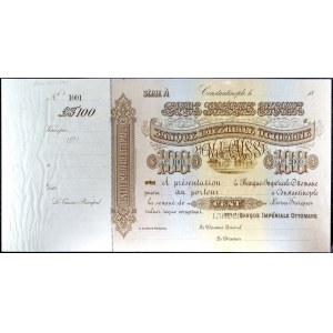 100 lir typu Specimen - Banque impériale Ottomane ND (1891).