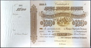 100 lira type “Specimen” - Banque impériale Ottomane ND (1891).