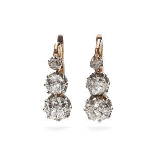 Diamond earrings 2nd half of 19th century, Paris