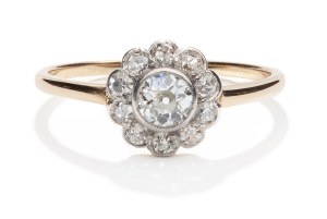 Diamantový prsteň zo 40. rokov 20. storočia.