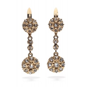 Diamond rosette earrings 2nd half of 20th century.