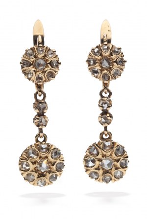 Diamond rosette earrings 2nd half of 20th century.