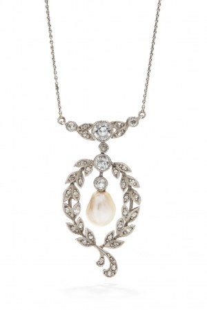 Pearl and diamond necklace 1930s.