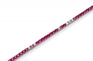 Tennis bracelet with rubies early 21st century.