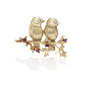 Brooch 'Two birds on a branch' XX/XXI c.