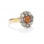 Ring with coral 2nd half of 20th century.