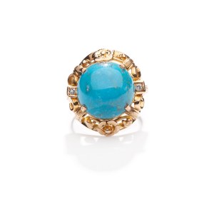 Ring with turquoise 2nd half of 20th century.