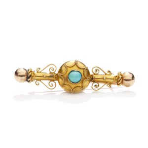 Brooch with turquoise early 20th century, Russia