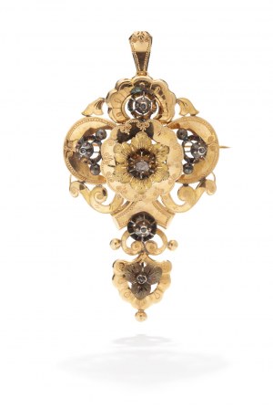 Biedermeier brooch-pendant circa mid-19th century.