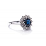 Ring with sapphire and diamonds XX/XXI century.