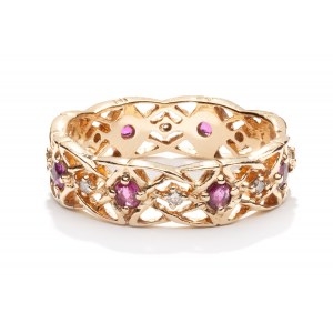 Ring with rubies and diamonds XX/XXI century.