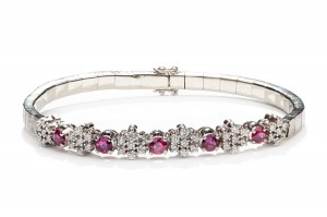 Bracelet with rubies and diamonds 2nd half of 20th century.