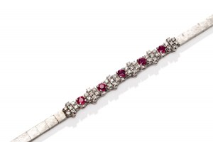 Bracelet with rubies and diamonds 2nd half of 20th century.
